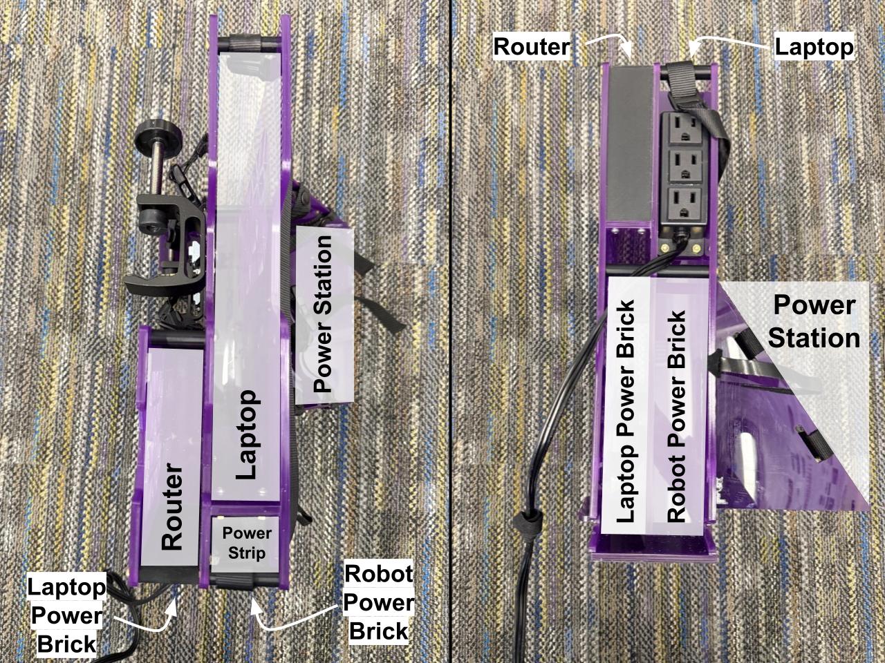 
                    The electronics mount, showing where the different electronics would go.
                    